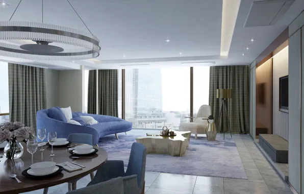 Picture interior, megapolis, living room, dining room, AC Project, by Ameiva Studio