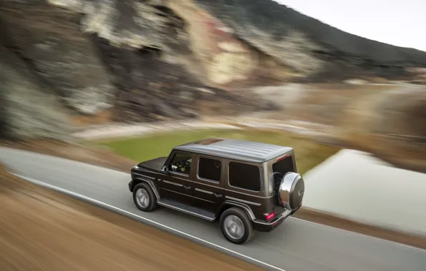 Picture road, movement, Mercedes-Benz, pond, 2018, G-Class