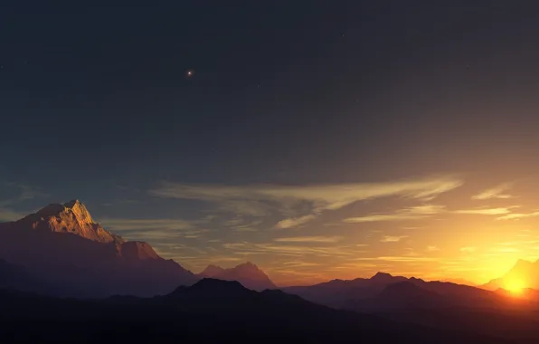 Nature, sunset, cloud