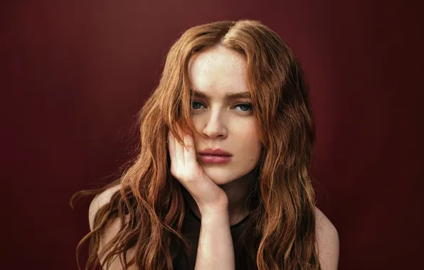 Look, background, portrait, actress, brown hair, Sadie Sink, Sadie Sink