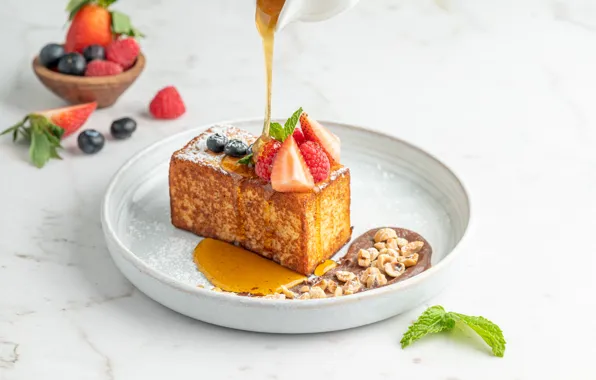 Berries, food, honey, pie, cake, nuts, cakes