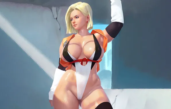 Girl, sexy, cleavage, thighhighs, boobs, anime, blue eyes, beautiful