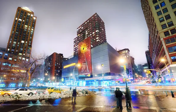 Night, new York, night, new york, usa, nyc, Union Square