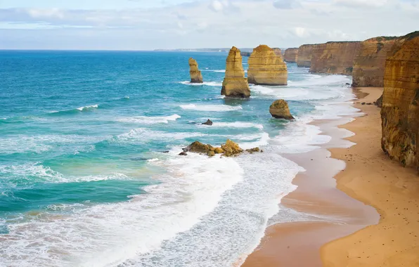 Sea, beach, clouds, the ocean, rocks, shore, dal, Australia