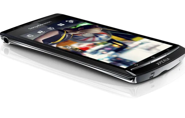 White, background, lies, Hi-Tech, mobile, Sony Ericsson
