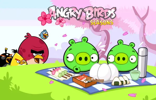 Birds, eggs, The game, picnic, pigs, angry birds, angry birds seasons