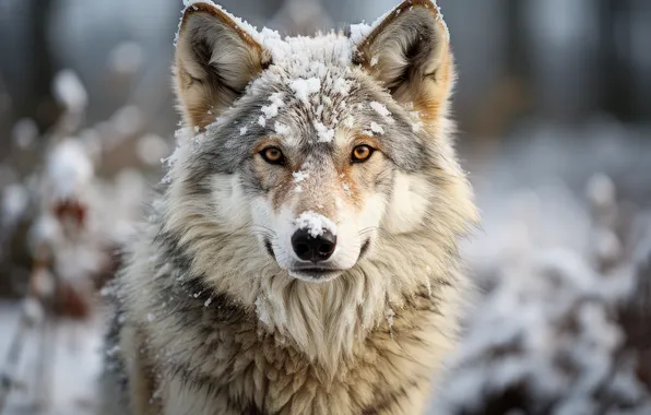 Nature, snow, predator, face, animal, wolf, wolves, wildlife