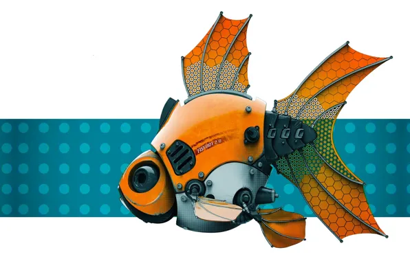Picture robot, fish, Stephen Anderson, FishBot 2.0 - Render