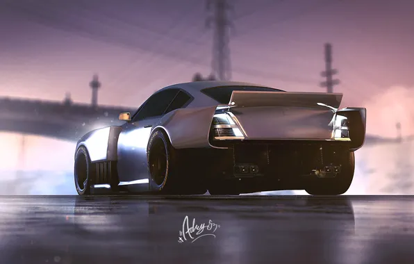 Night, Machine, Car, Art, Art, Rendering, Silver, GTA V