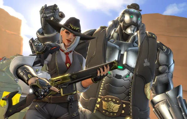 Girl, rendering, robot, ashe, bob, overwatch