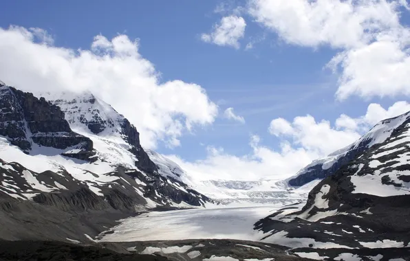 Picture MOUNTAINS, The SKY, FROST, ICE, CLOUDS, TOPS, SNOW, RIDGE