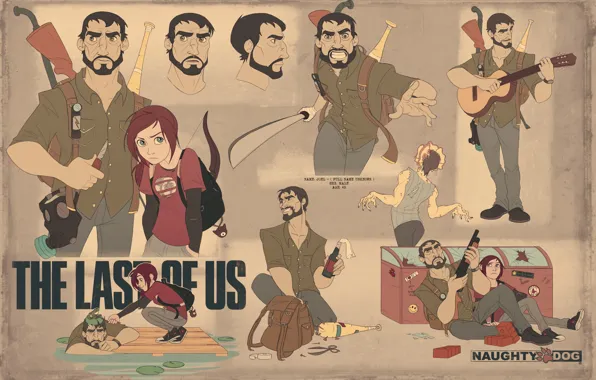 Picture weapons, Ellie, art, The Last of Us, Joel, Naughty Dog, PlayStation 3, Some of us