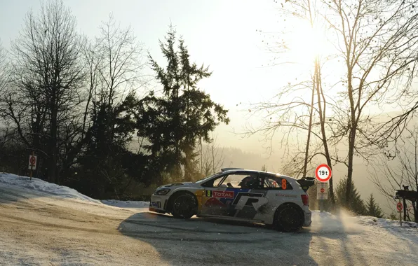 The sun, Winter, Auto, White, Snow, Sport, Volkswagen, Machine