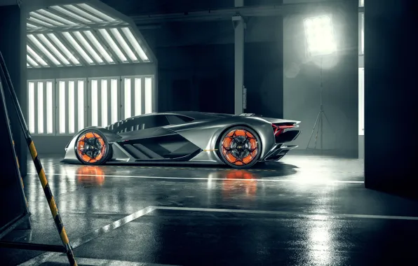 Lamborghini, supercar, side view, The Third Millennium