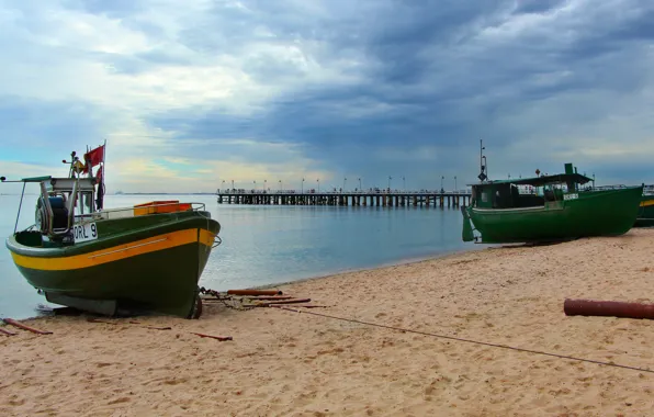 Picture beach, sea, water, boats