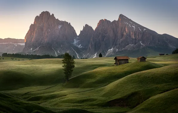 Picture mountains, hills, Alps, house