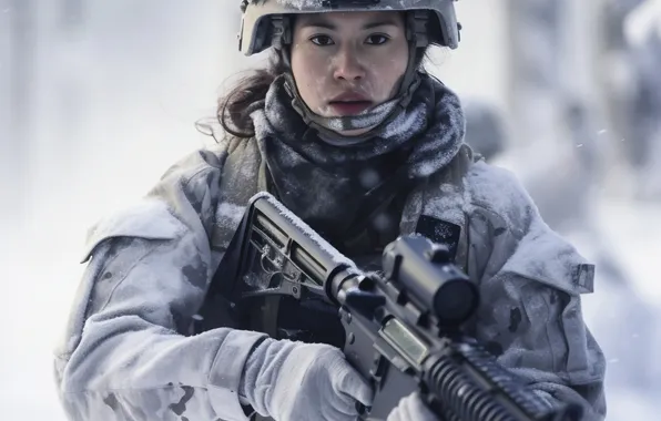 Winter, Girl, Soldiers, Machine, Digital art, Helmet, AI art, The Art of Artificial Intelligence