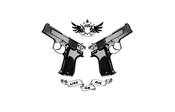 Picture weapons, background, live or die, guns