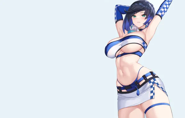 Picture girl, hot, sexy, sexy girl, blue, anime, pretty, babe