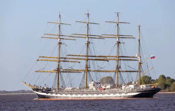 Sailboat, mast, Kruzenshtern, bark