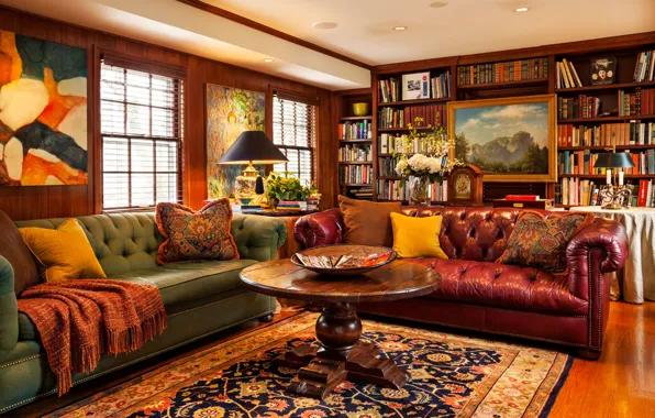 Design, living room, home, small, library