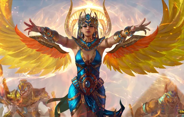 Picture girl, wings, fantasy, Smite