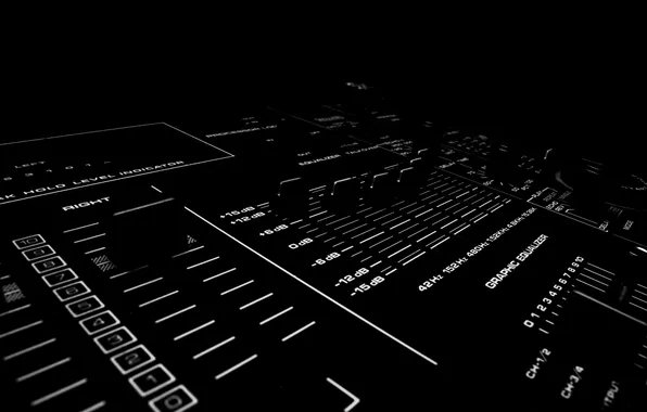 Picture minimalism, minimalism, mixer, DJ, the dark background, mixer, dark background