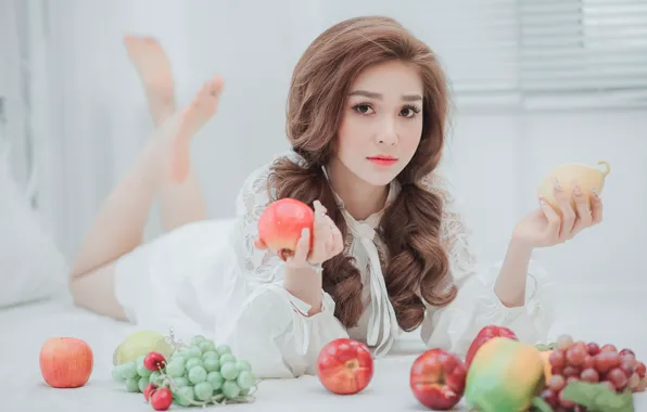 Look, hair, fruit, Asian