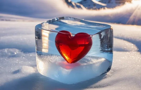 Winter, the sun, rays, light, snow, nature, lights, holiday