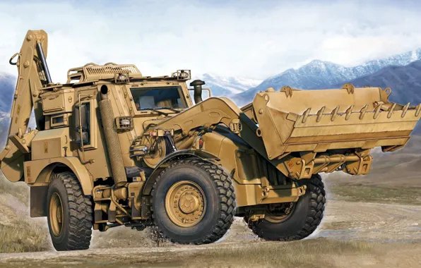 Picture JCB, backhoe loader, HMEE, High Mobility Engineer Excavator