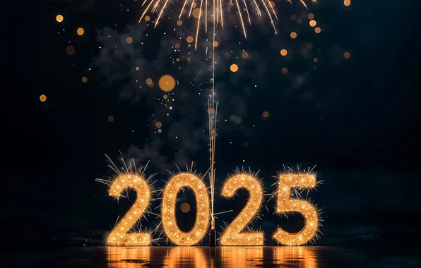 Figures, New year, date, 2025, New Year 2025