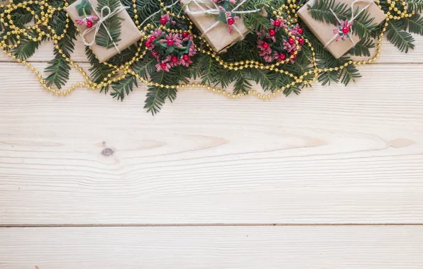 Holiday, new year, gifts, beads, Wood, decor, New year, Gift