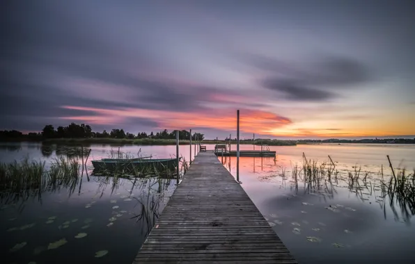 Picture lake, boat, Sweden, the bridge