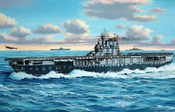 Picture Hornet, US NAVY, CV-8, USS Hornet, US aircraft carrier of the "Yorktown"