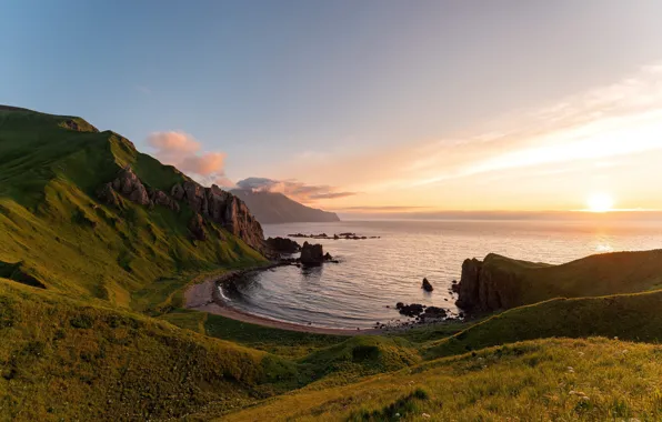 Alaska, Alaska, Horseshoe Bay, Adak Island, Summer Sunset, Horseshoe Bay, Summer sunset, Adak Island