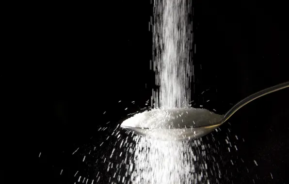 Macro, spoon, sugar