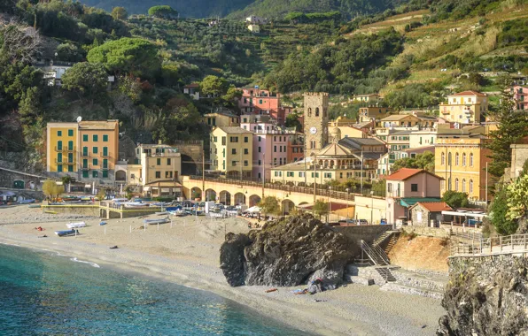 Beach, home, Italy, Monterosso al Mare, Liguria