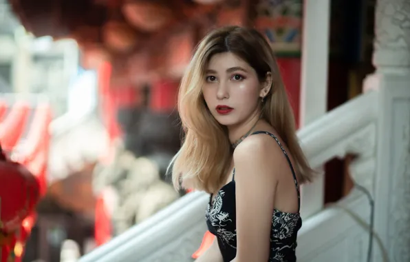 Look, girl, hair, Asian, cutie, bokeh