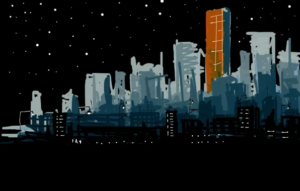 Night, the city, figure