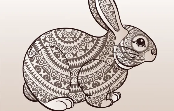 Look, pattern, figure, graphics, hare, rabbit, silhouette, Easter