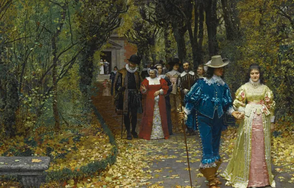 Autumn, pair, walk, Marie-Francois Firmin-Girard