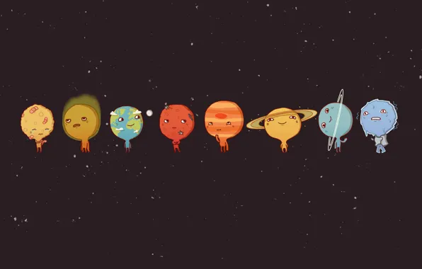 Picture Planet, Cartoons, solar system, Planets