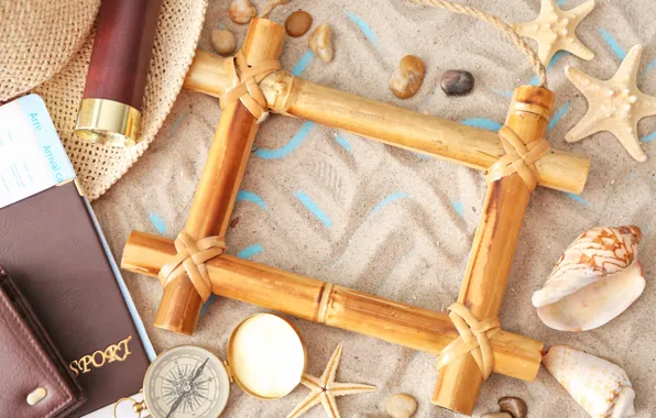 Sea, shell, starfish, sea, frame, anchor, the difference