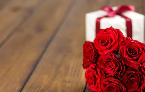 Flowers, gift, roses, bouquet, red, red, love, flowers
