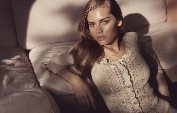 Look, girl, sofa, model, Solveig Mork Hansen