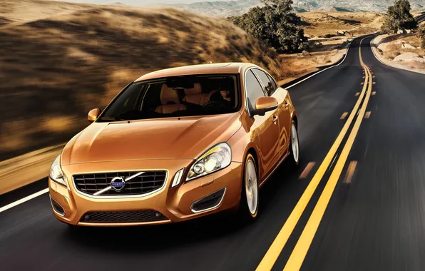 Picture road, auto, trees, auto, s60, volvo, Volvo, cars Wallpapers