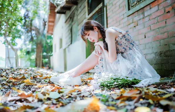 Picture girl, street, Asian