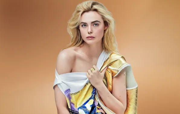 Look, actress, blonde, beautiful, Elle Fanning, El Fanning