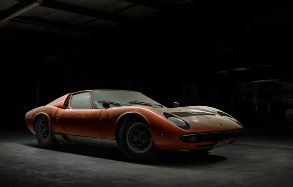 Auto, Lamborghini, Dust, Machine, Orange, 1971, Car, Car