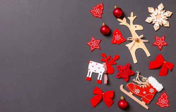 Picture holiday, toy, Christmas, grey background